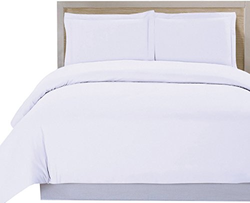 Utopia Bedding 3 Piece Duvet Cover Set (Queen, White) Duvet Cover plus 2 Pillow Shams, Luxury Soft Hotel Quality Wrinkle, Fade, Stain Resistant and Anti-allergic.