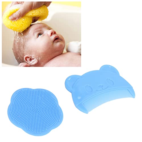 Baby Scalp Scrub Brush Baby Scalp Brush Soft Fluffy Bath Handle (Blue