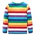 HowJoJo Baby Boys Girls Cotton Long Sleeve T-Shirts Kids Rainbow Striped Shirts 2T