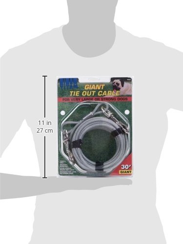 Titan Giant Cable 30-Feet Long  Dog Tie Out, Silver