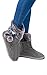 Airee Fairee Slippers Womens Indoor Slipper Boots for Ladies Girls with Knitted Upper and Pom Poms (Medium-US 7-8, Grey)