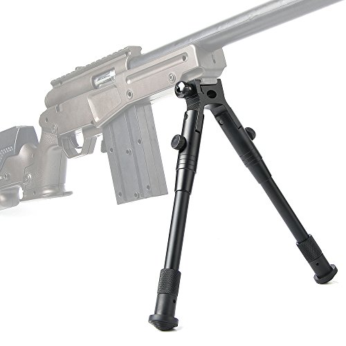 bestsight Tactical Foldable Bipod for Rifle 20mm Picatinny Rail with Rifle Barrel Mount Adjustable Height 7.5-9.2 inches Hunting Black