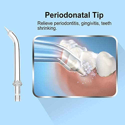 Replacement Professional 5 Dental Water Jet Nozzle Accessories, 2 Jet Tips, 1 Orthodotic Tip, 1 Orthodotic Tip, 1 Periodonatal Tip, 1 Tongue Cleaner Tip for Duomishu Water Flossers