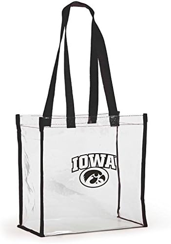 Desden Open Top Stadium Tote, Clear with Long Handles for Iowa Hawkeyes Fans.