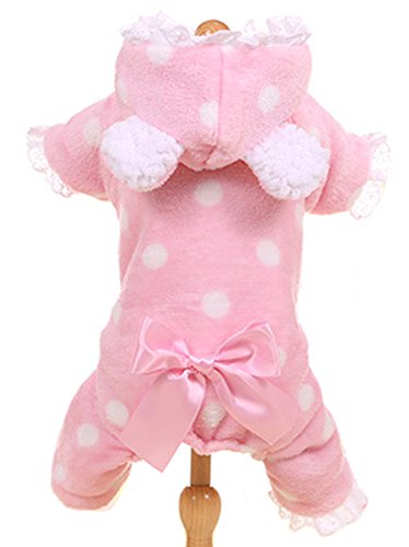 MaruPet New Autumn/Winter Four-leg Coat with Printed Spots with Lace for Teddy Bear Shih Tzu