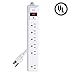 KMC 6-Outlet Surge Protector Power Strip with 6 Feet Cord, 1200 Joule, Overload Protection, White