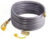 DOZYANT 24 Feet 3/8-inch ID Natural Gas Grill Hose with Quick Connect Propane Gas Hose Assembly for Low Pressure Appliance -3/8 Female Pipe Thread x 3/8 Male Flare Quick Disconnect - CSA Certified