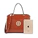 Women Fashion Satchel Handbags with Wallet Designer Briefcase Purse Large Tote Bag Shoulder Bag for Ladies (04-6900-Black)