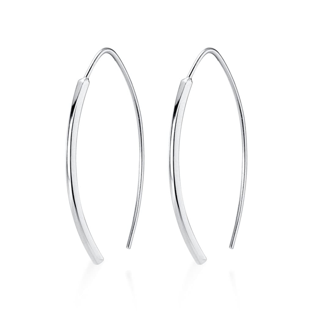 SLUYNZ 925 Sterling Silver Threader Earrings for Women Drop Earrings Hoop Earrings Hanging Earrings