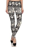 Leggings Depot Ultra Soft Women's Popular BEST Printed Fashion Leggings Group1 (Oriental Elephant)