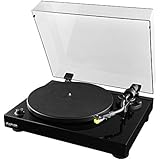 Fluance High Fidelity Vinyl Turntable Record Player with Premium Cartridge, Diamond Stylus, Belt Drive, Built-in Preamp, Adjustable Counterweight &amp; Anti-Skating, Glossy Black Wood Cabinet (RT80)