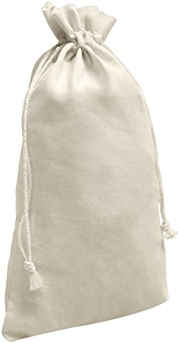 100 Percent Cotton Muslin Drawstring Bags 12-Pack For Storage Pantry Gifts - Unbleached (7 x 12 inch, Beige)