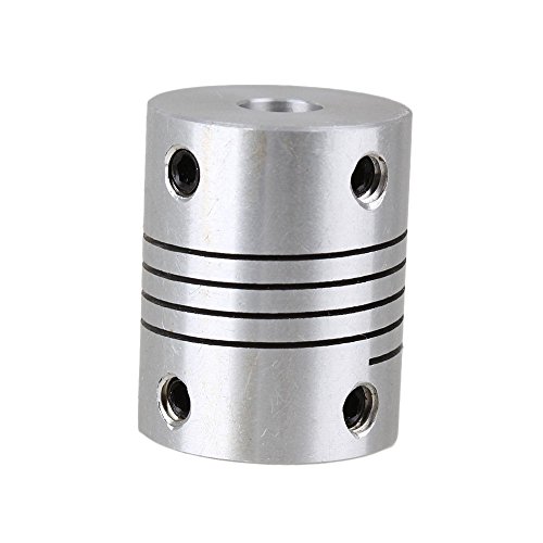 BOPU 6.35mm x 6.35mm Silver Aluminum D20L25 Flexible Shaft Coupler for Stepper Motor Servo Motor