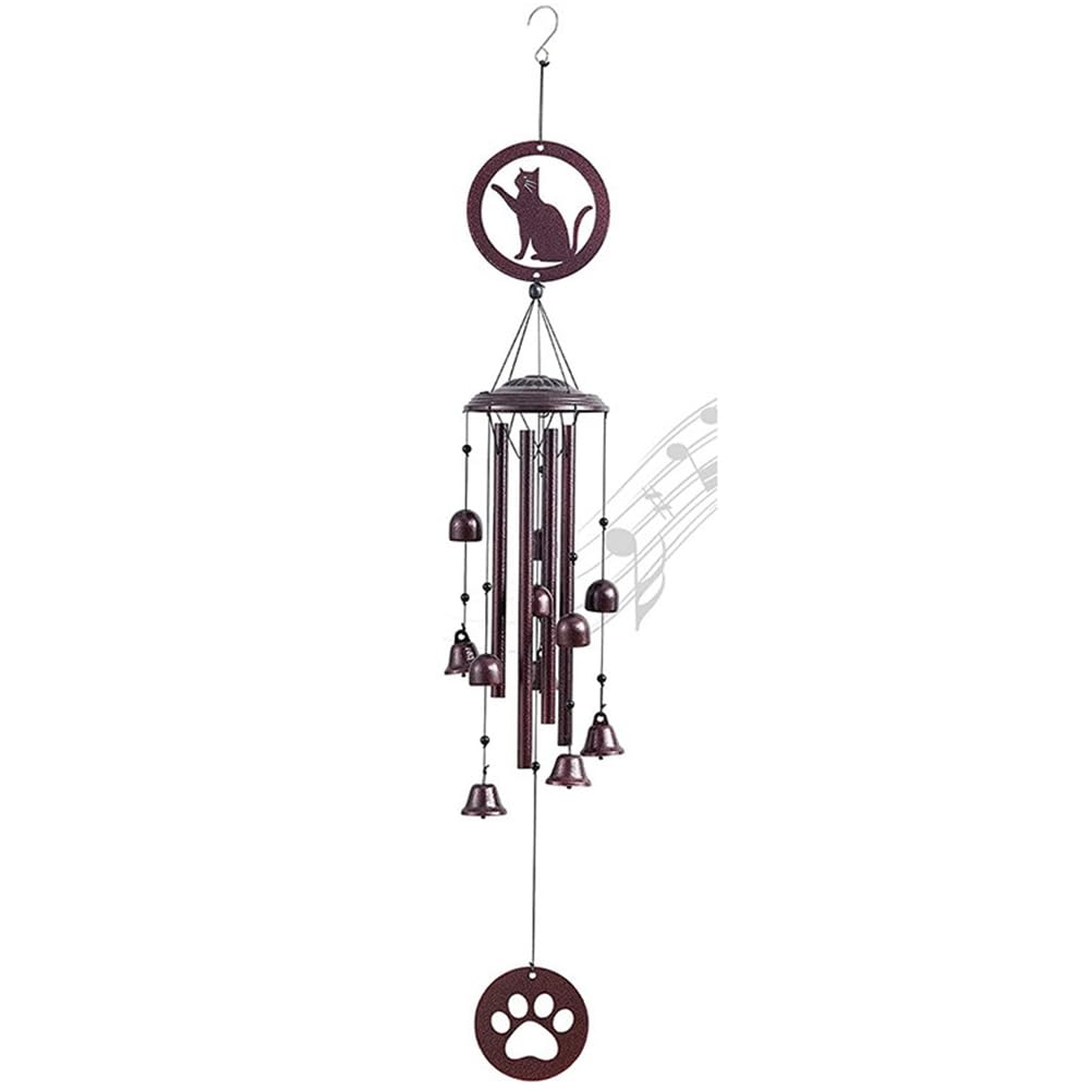 Vkyipg Outdoor Wind Chimes, Commemorative Gifts/New House Moving Gifts, Metal Wind Chimes for Outdoor and Indoor Use Cat