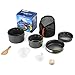 OUTAD 10pcs Outdoor Camping Cookware Portable Cooking Bowl Pot Pan Set for Picnic Outdoor Camping Hiking Backpacking