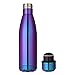 king do way 17oz Double Wall Vacuum Cool Insulation Stainless Steel Water Bottle Leak- Proof and No Sweating Perfect for Summer Outdoor Sports Camping Hiking Cycling (Shining-Purple)
