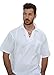 Cotton Natural Kauai Bead Drawstring Short Sleeve Shirt (Large, White)