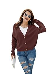 TASAMO Women's Button Down Long Sleeve V Neck