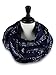 KNITPOPSHOP Music Note Infinity Loop Scarf for Women in the Summer (Blue)