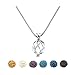 Top Plaza Natural Lava Rock Stone Aromatherapy Essential Oil Diffuser Necklace Silver Locket Pendant With 6 Dyed Lava Beads(Twisted Round)
