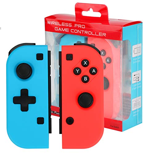 Winkeyes Nintendo Switch Joy-Con Controller Mini Switch Controller Joy Con (L/R) Wireless Pro Game Controller Gamepad Joypad Joystick Compatible with Nintendo Switch, Blue and Red Color