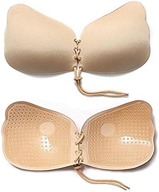 Self Adhesive Bra For Backless Dress,Reusable Silicone Push Up Invisible Bras With Drawstring