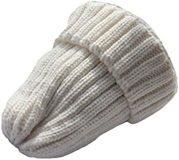 Krueis Trendy Simple Soft Comfortable and Warm Knit Slouchy Beanie Hat,Lvory