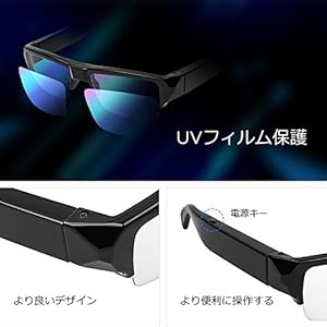 Yaoawe メガネ型カメラ スパイカメラ 超小型隠しカメラ 1080phd 監視防犯 盗撮sdカード拡張 ウェアラブル レコード アウトドア マルチシーンを使用 暗所では使えませんが