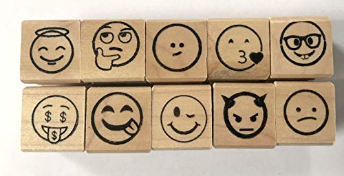 Smiley Emoji Rubber Stamp Set