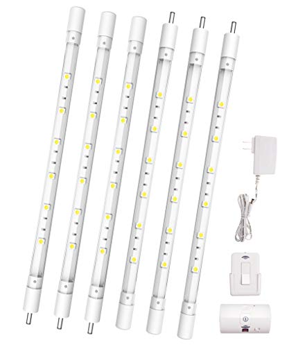 LUXSWAY Under Cabinet Lighting Kit Dimmable Remote Control LED Plug in 12 inches Linkable Bar Light Closet Kitchen Wall Stick Night Lights