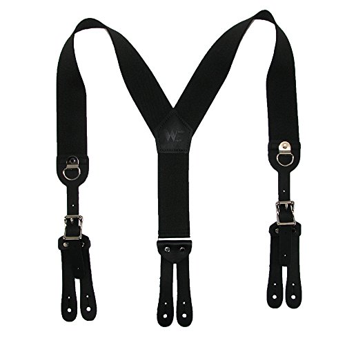 Welch Men's Elastic Cinch Up Y-Back Suspenders (Tall Available), Tall, Black
