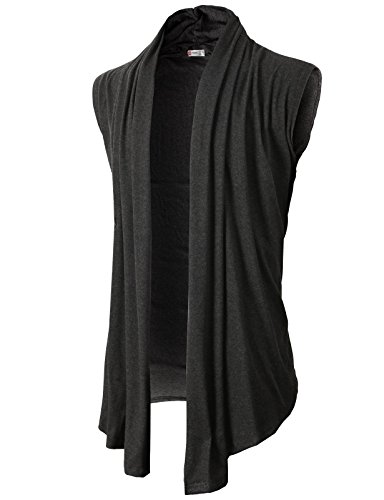 H2h men s shawl collar sleeveless cardigan with no butt…