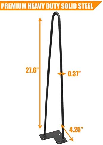 Modern metal desk with hairpin legs, set of four, sturdy and heavy-duty design, priced at $69.99.