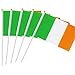 Kind Girl 25 Pack Ireland Flag,Irish Stick Hand Held Small Mini Round Top National Country Flags,Party Decorations Supplies for Parades,World Cup,Festival Events,International Festival.