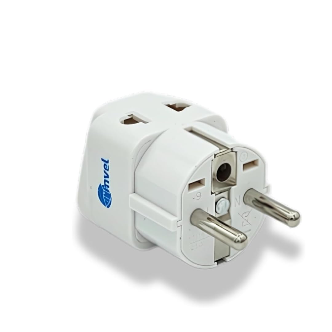 Photo 1 of 2 in 1 Europe Travel Adapter for European Outlets - Type C, Type E, Type F - Europe Plug Adapter Works in France, Spain, Germany, Netherlands, Belgium, Poland, Russia