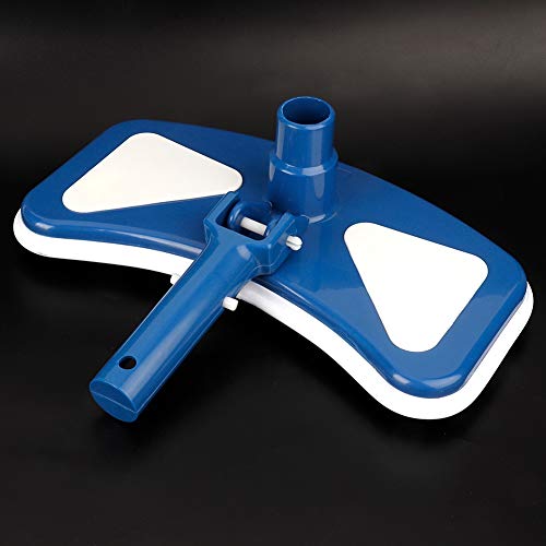 12 Inch Curved Pool Vacuum Brush Head, Blue and White Suction Vacuum Head Brush, Pool Brushes, Swimming Pool Tools - Thumbnail 4