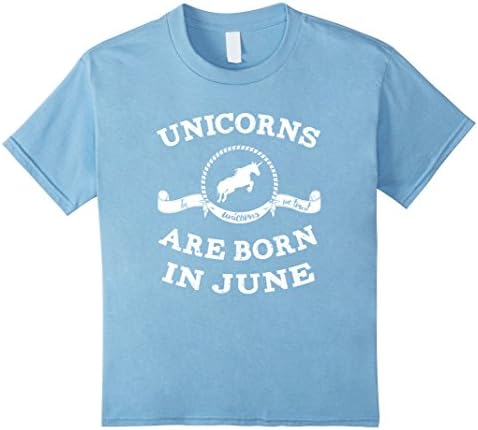 unisex-child Unicorns Are Born In June T-Shirt For Son Daughter Funny 8 Baby Blue
