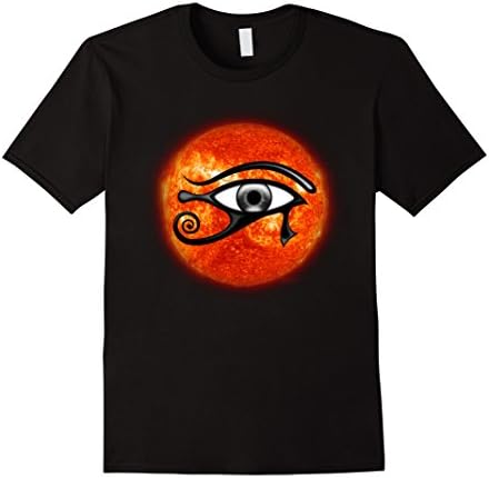 Mens Eye of Horus in the Sun Egyptian Symbol Tshirt Medium Black