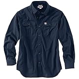 Carhartt Men's Big & Tall Long Sleeve Solid Work Shirt,Navy,X-Large Tall