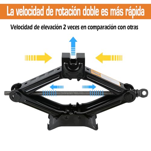 MOONPAI (2 Toneladas) Gato Hidraulico,Gato Hidraulico con Capacidad,Kit de Gato Hidráulico para Coche,Kit de Herramienta para Neumático SUV,RV y MPV con Diseño de Trinquete Inteligente