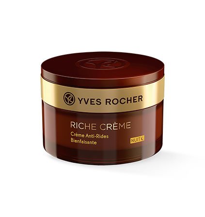 Yves Rocher Riche Cream Comforting Anti-Wrinkle Night Cream - 30 Precious Oils & 1000 Roses Blossom Oil, 1.7 fl. oz., 50 ml.