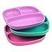Re-Play Toddler Plates with Dividers - Deep-Walled 3 Compartments Divided Plates for Kids - Dishwasher & Microwave Safe - Made in USA - Set of 3-7.37