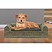 Furhaven Pet Dog Bed | Faux Fur & Velvet Pillow Cushion Traditional Sofa-Style Living Room Couch Pet Bed w/ Removable Cover for Dogs & Cats, Dark Sage, Smallthumb 3