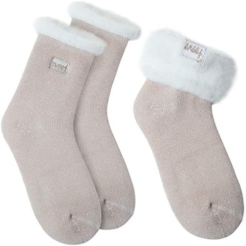 2 Pairs Womens Wool Thermals Socks Warm Wool Pile Lined Insulated Thick Knitting Ladies Socks Winter Cute Embroidery