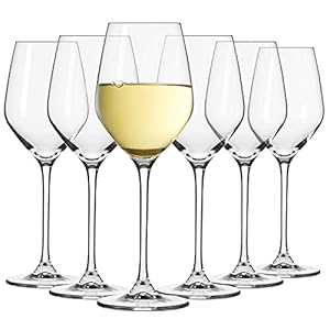 Krosno Copas pequeñas de vino blanco | Juego de 6 | 200 ml | Colección Splendour | Ideal para casa, restaurantes y fiestas | Apto para lavavajillas | Cristal sin plomo