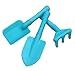 Wassontec Kids Gardening Children Garden Tools Set Small Plastic Shovel Rake and Trowel, Toy Shovels for Kid Toddler Garden Tool Toys(Blue)