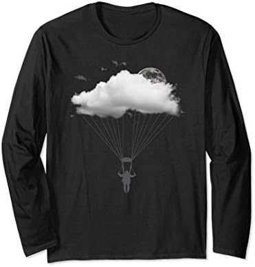 Unisex Skydiving Shirt: Funny Skydiver Night Sky Graphic T-Shirt 2XL Black