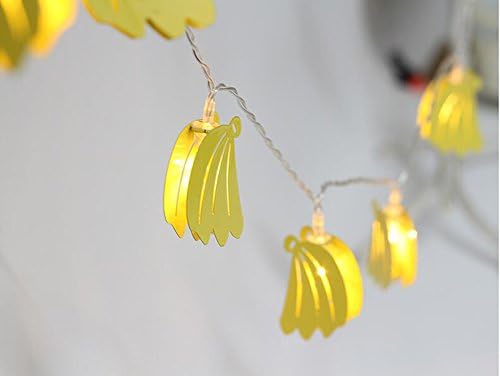 Ialwiyo 1.5 Meter 10 LED Iron Fruit Battery Operated Indoor Party String Lights for Home Bedroom Kids Nursery Room Christmas Decor Wedding Party Garden (Banana)