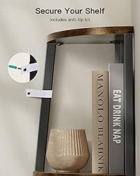 Pipishell Corner Shelf, 5 Tier Bookshelf