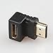 RELPER-LiNESO 4PCS HDMI Right Angle Connectors Adapters 2X 90 Degree connectors and Two 2X 270 Degree Connectors for HDTV HDCP 3D&4K (4X HDMI M/F Angle Adapter)